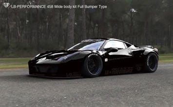 Liberty Walk Ferrari 458 i equipped with Invo tires. *This is a conceptual image. The actual car will be different.